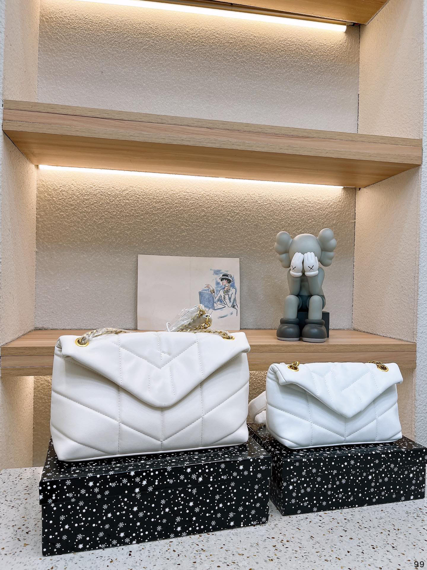 

New Luxury Handbag Shoulder Bag Brand LOULOU Y-Shaped Designer Seam Leather Ladies Metal Chain Black Clamshell Messenger Chain Bags Box Wholesale lambskin