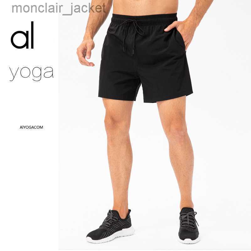 

Designer Alos Yoga New Sports Shorts Men' Quick-drying Breathable and Anti-glare Training Triad Shorts Men' Fitness Shorts, Black