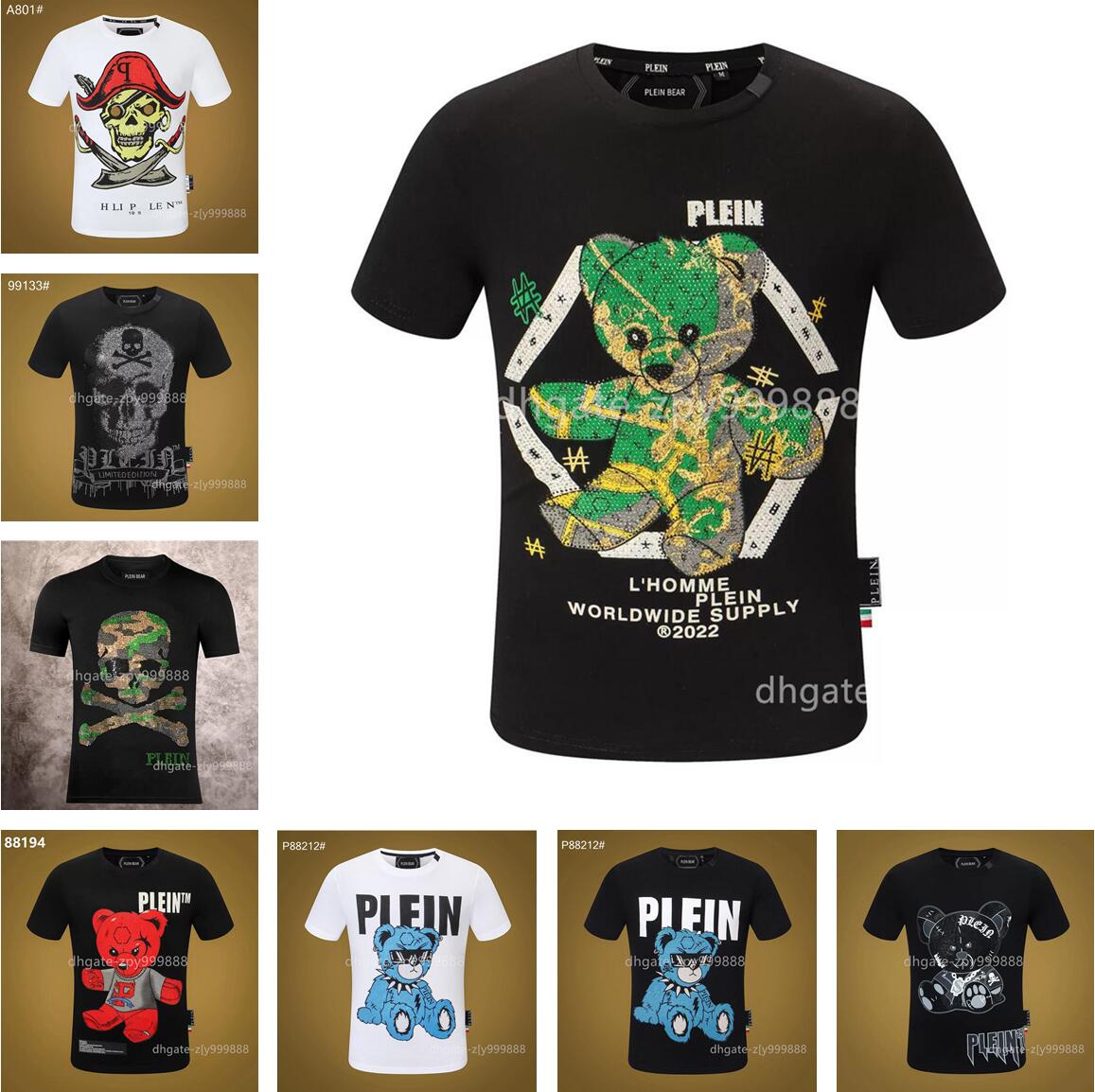 

PLEIN BEAR T SHIRT Mens Designer Tshirts Brand Clothing Rhinestone Skull Men T-shirts Classical High Quality Hip Hop Streetwear Tshirt Casual Top Tees Size S---88273, P-30