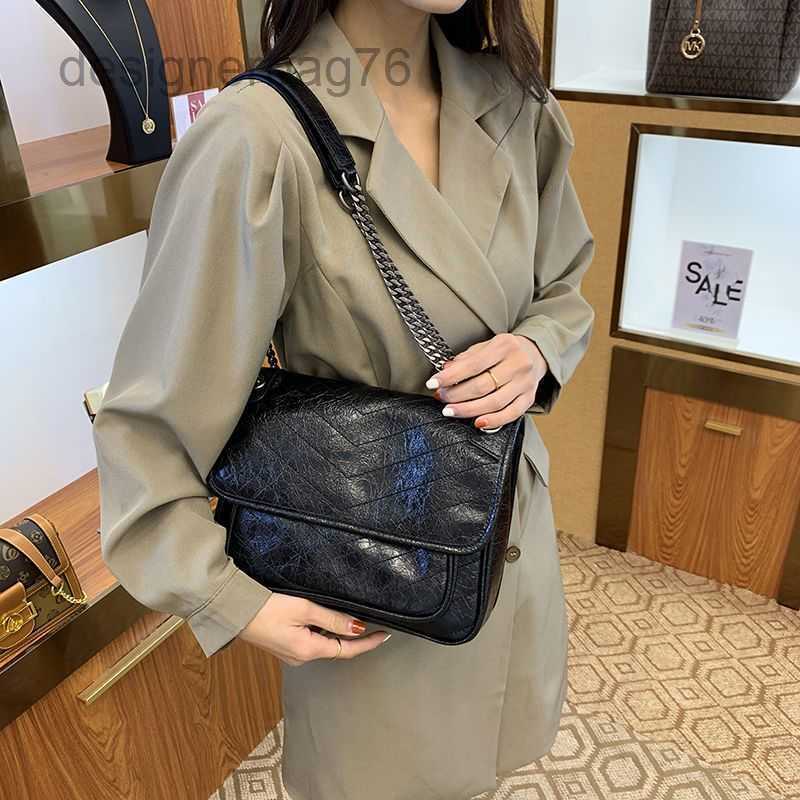 

Designer Handbag Paris Hands Brand Fashion Chain outlet Tassel Shoulder Bag Siant Lourent Manhattan Niki Women's Trendy Leather Retro Versatile Lady H178, Gray trumpet