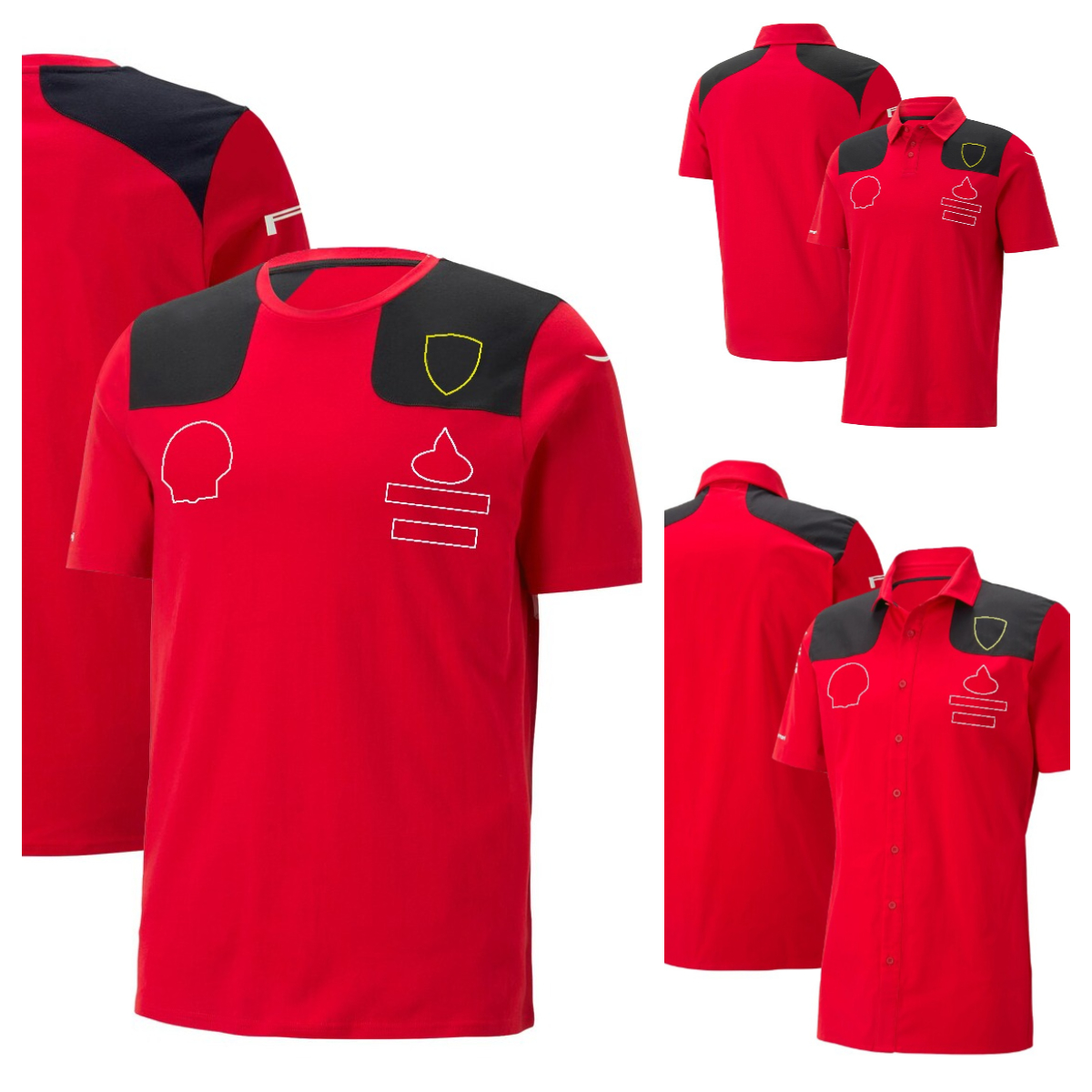

2023 New season F1 Formula One racing uniform Men's red racing uniform custom polo uniform