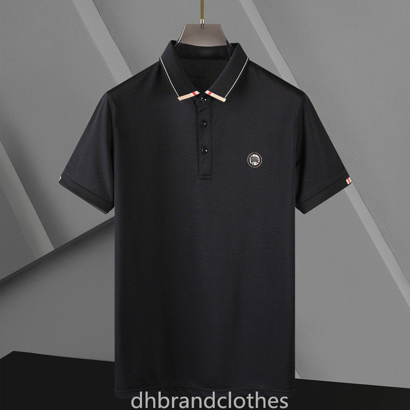 Vêtements de marque Polos pour hommes Chemises burbrerys Bur berry Hommes T-shirt à manches courtes original simple revers chemise veste sportswe