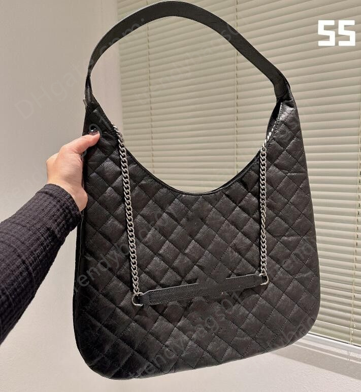 

Large women handbag designer tote bag shoulder leather chain bag clutch totes Solid Hasp Diamond Lattice Letter Capacity Purse luxury bags latest fashion wallet, Black
