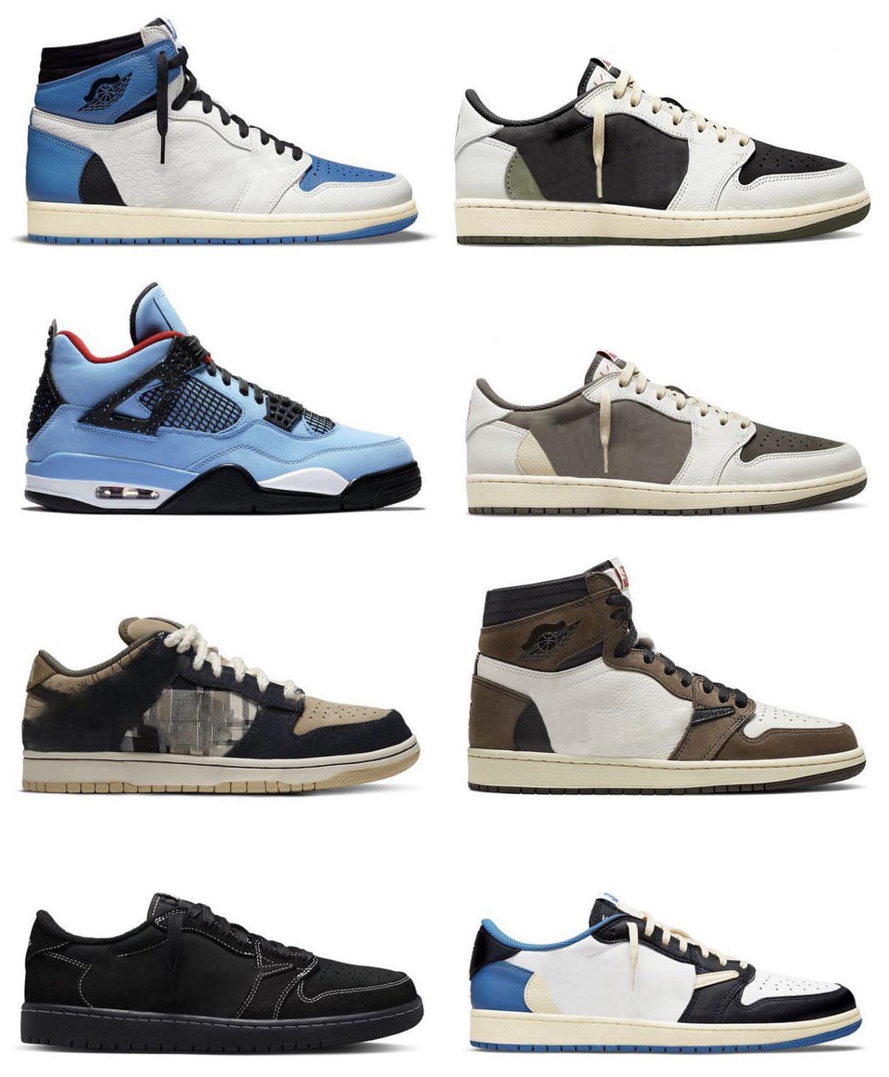 

2023 Authentic Travis Scotts Shoes Low OG Olive Black Phantom Reverse Mocha Cactus Jack Sneakers 1 High Fragment Men Women Sports Sneakers With Original box, 18