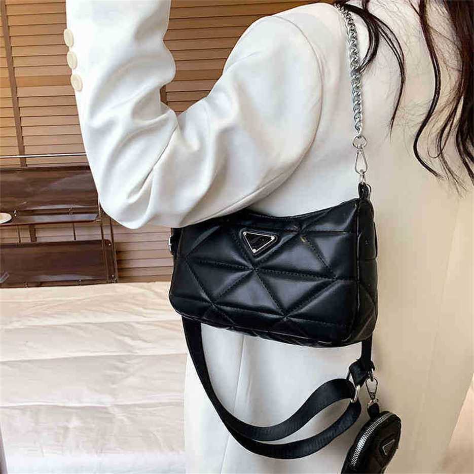 

80% Off Handbags Online USA Handbag version autumn versatile lattice wide strap two-piece messenger leather single diagonal span women's FashionONI1, Black2