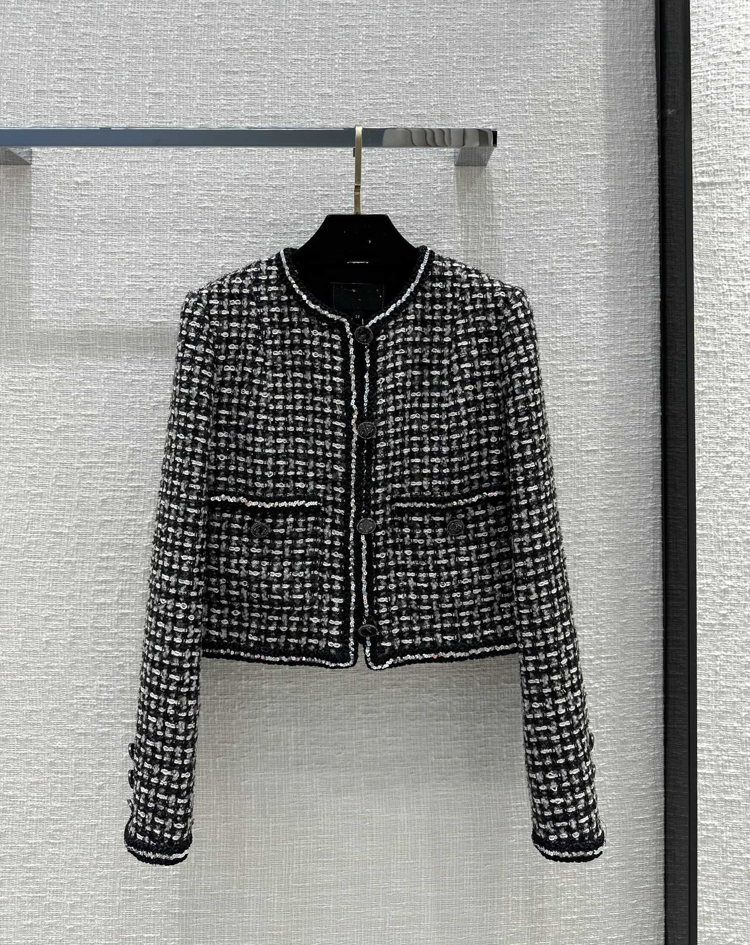 

2022 women vintage designer tweed blazer jacket coat female milan runway designer dress causal long sleeve tops clothing suit Q4