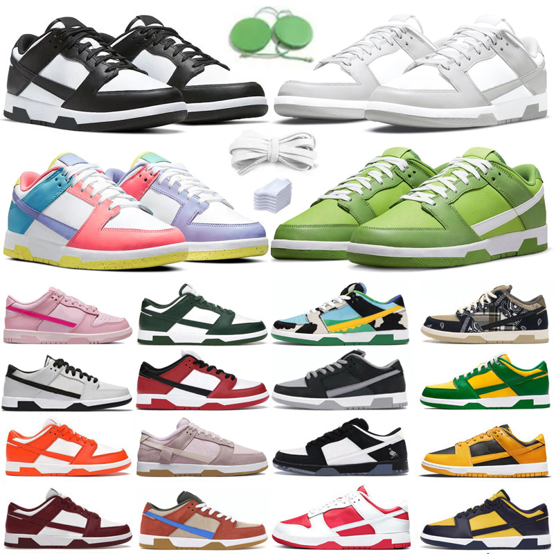 

mens casual shoes low snekaers White Black Grey Fog Reverse Panda UNC Syracuse Shadow Varsity Green men women trainers sports sneaker flat Platform shoe, Color#2