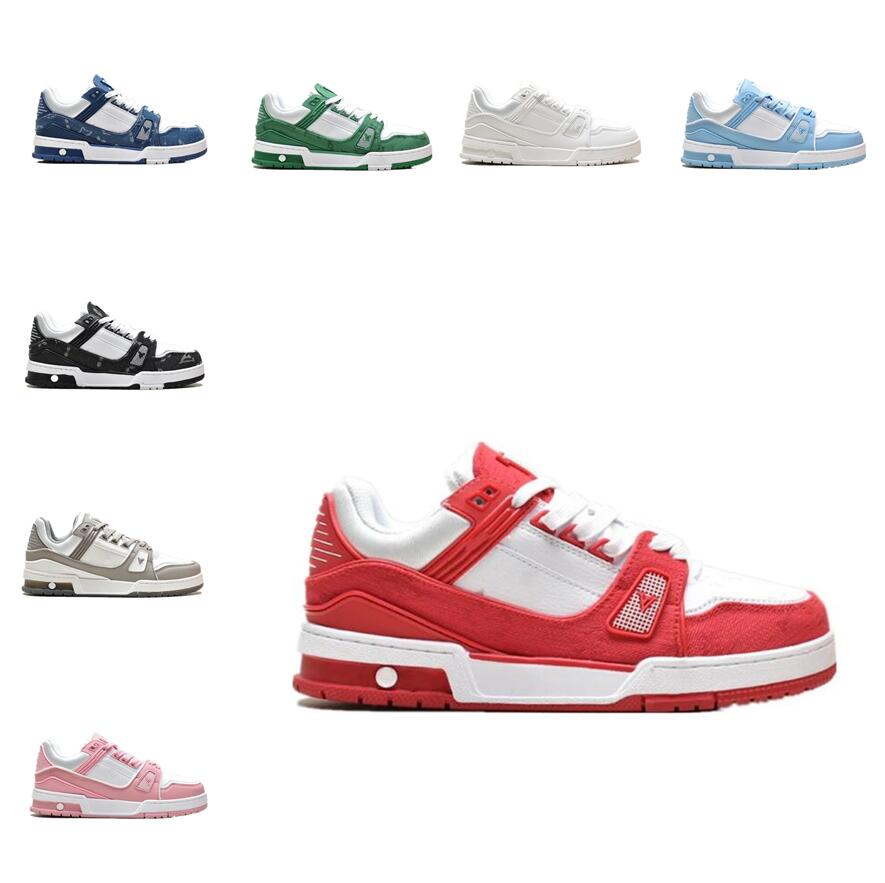 

2023 NEW Designer Sneaker Virgil Trainer Running Shoes Calfskin Casual Leather Abloh White Green Red Blue Letter Overlays Platform Low Sneakers Size 36-45, 19