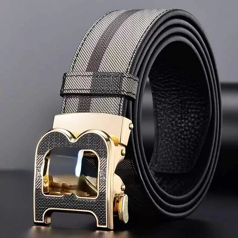 

Belts Men's And Women's Trousers Belt Head Layer Cowhide Embossed Casual Business All-Match Genuine Leather, Black