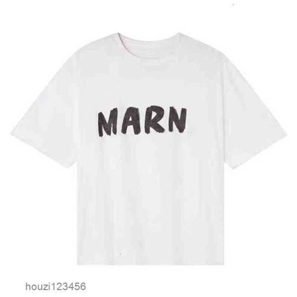 

Shirts Clothing Mens T-shirts High Version Marn Mani Round Neck Loose and Versatile Letter Printed Short Sleeve T-shirt Summer Unisex, White