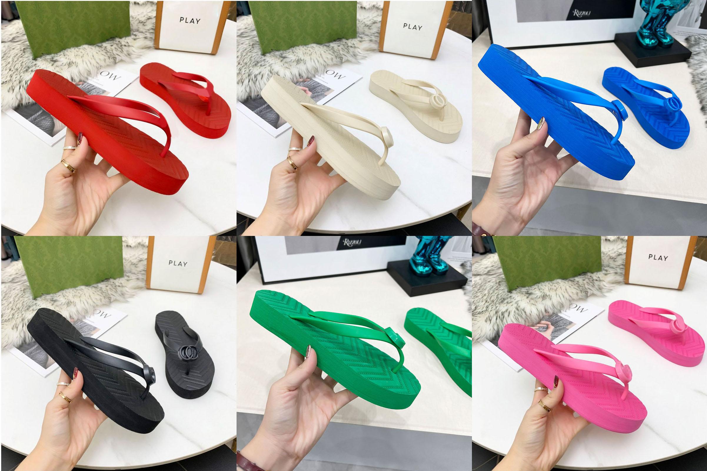 

With Box Women's chevron thong sandal Blue rubber Slippers Designer Summer Classic Fashion Luxury Girl Beach Flat Flip Flops Sandals Je, Pink