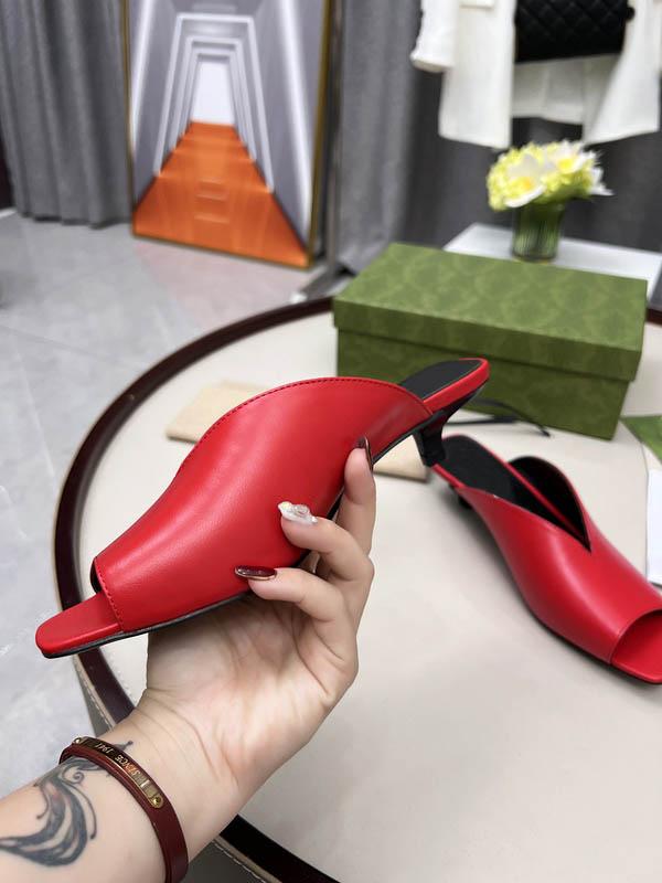 

With Box Designer Women's Slippers Sandals mid-heel open-toe pump turquoise leather Slipper metallic mid-heel sandal Luxury Fashion Pool Hj, #4