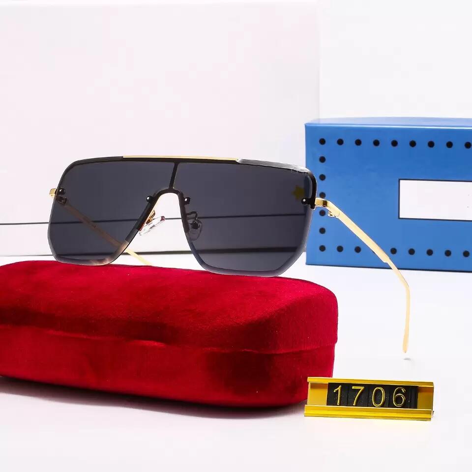 

1706 design sunglasses For women men Popular Fashion sunglasses UV protection big connection lens Frameless Top Quality Come With Package