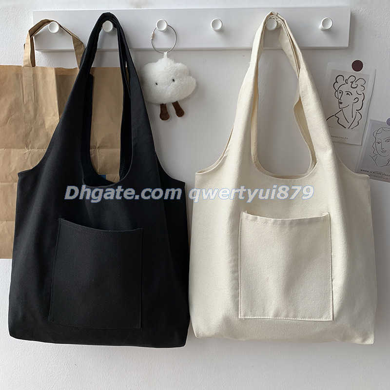 

Totes 2023 Shopping Bag Woman Bag Pure Color Series Beige Reusable Harajuku Commuter Simple Large Capacity Fashion Tote Bag 021323H