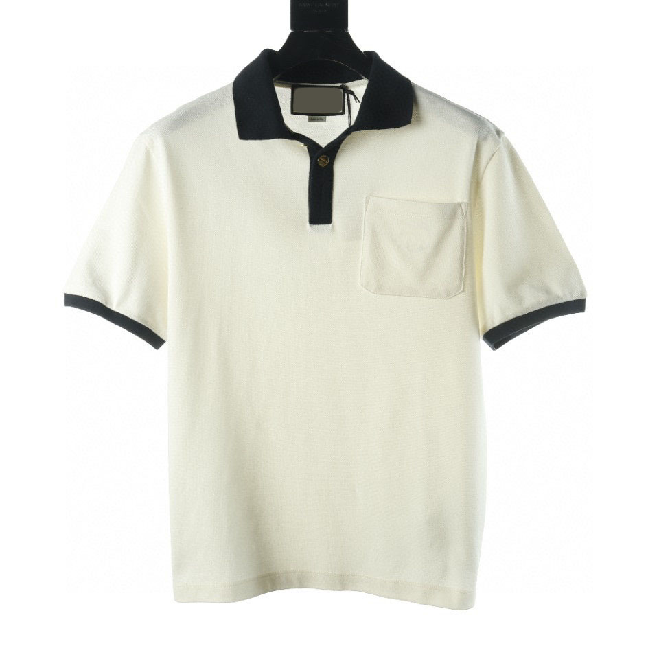 

Men's Plus Tees & Polos Round neck embroidered and printed polar style summer wear with street pure cotton 7k0