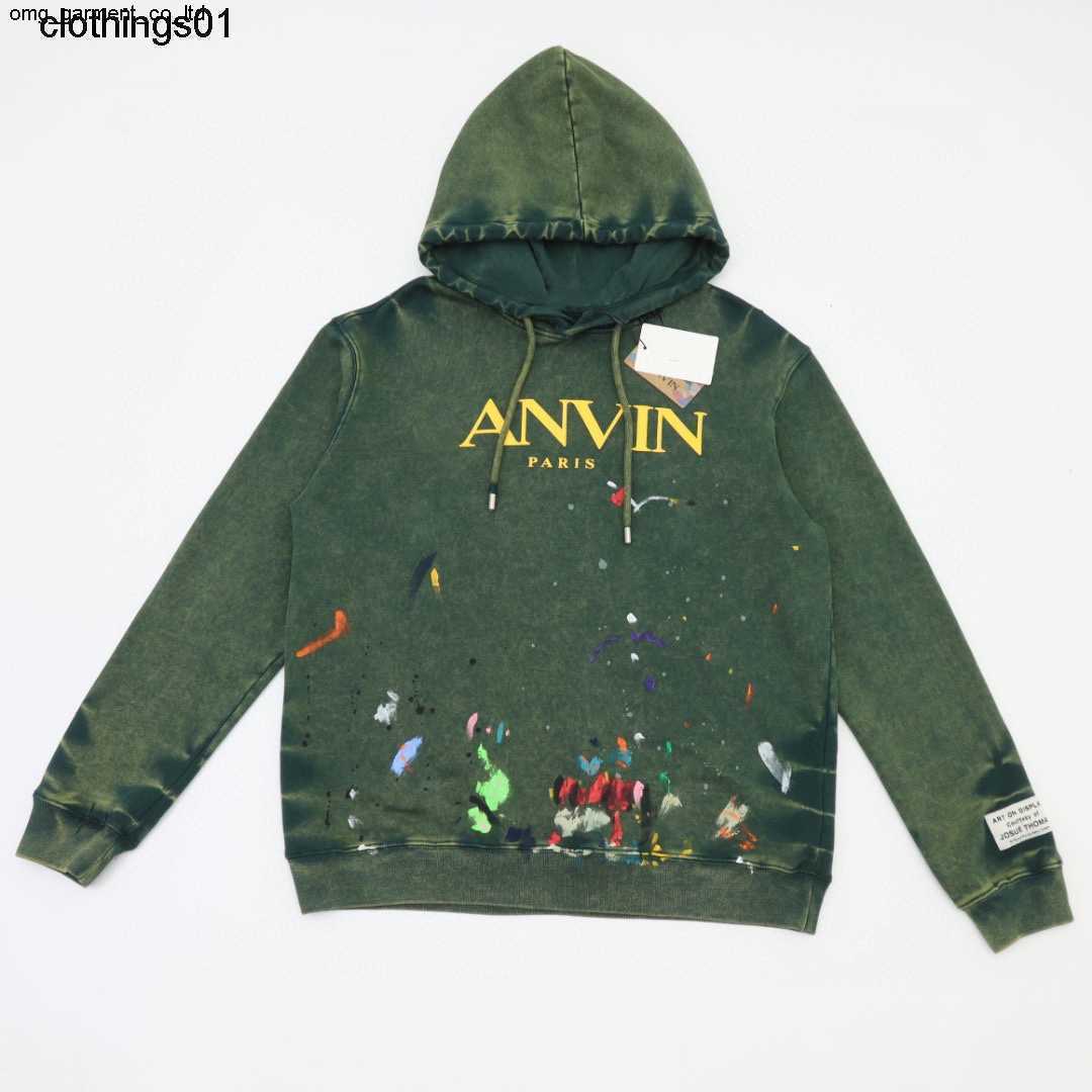 

designer lanvin autumn fashion brand new Sweatshirts graffiti Hooded Sweater men's women's loose coat hoodie, Wash blue