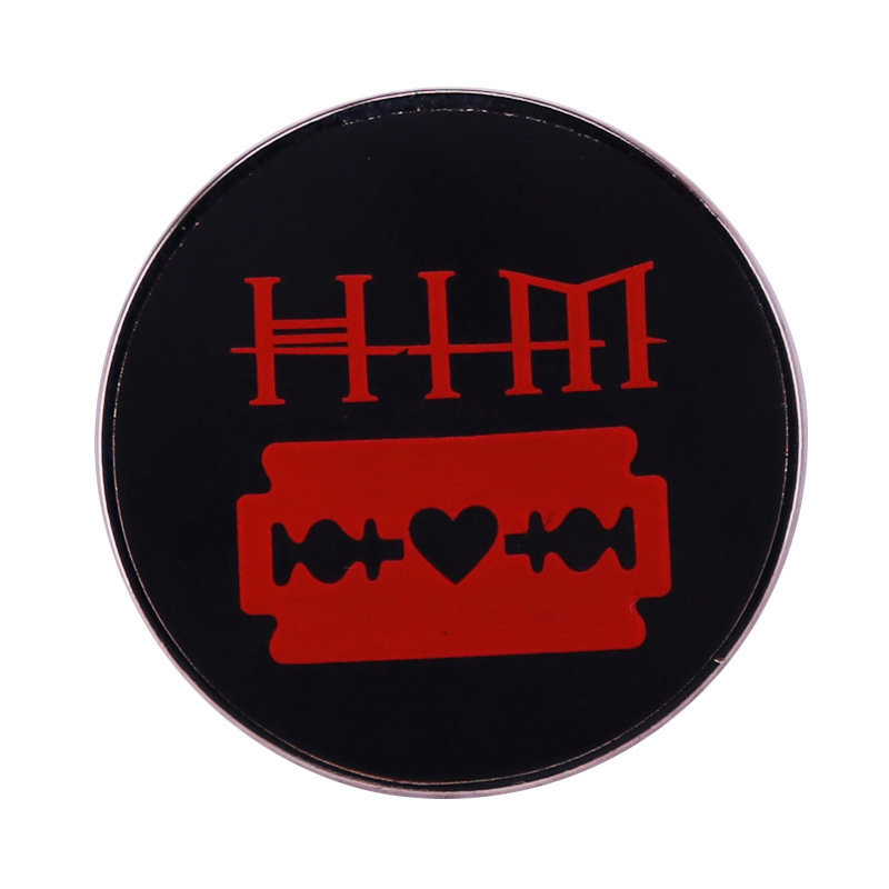 

H.I.M album Razorbalade Romance brooch badge Cute Anime Movies Games Hard Enamel Pins Collect Metal Cartoon Brooch Backpack Hat Bag Collar Lapel Badges, As picture