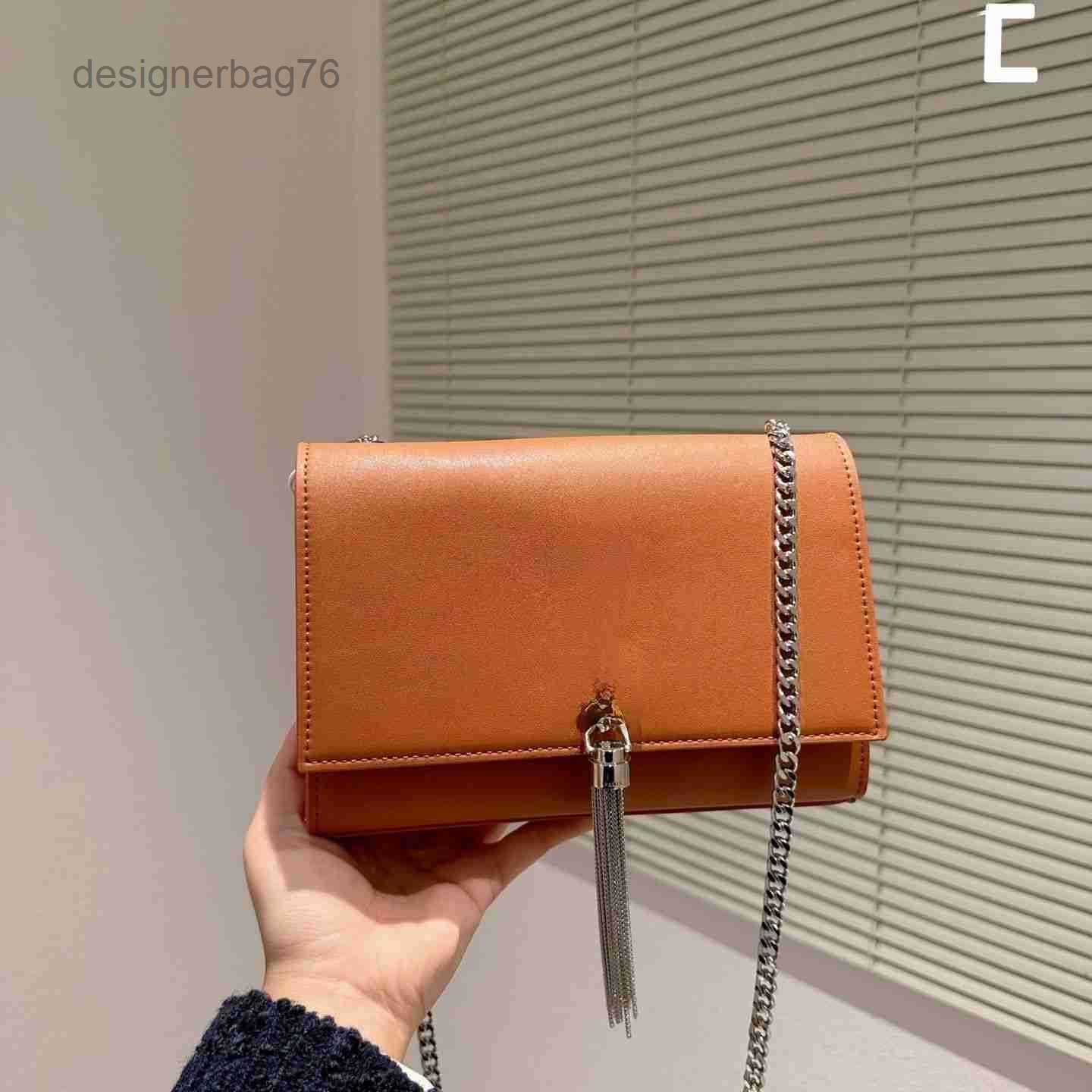 

Brand Handbag Paris Designer Hands Fashion Chain outlet Tassel Shoulder Bag Siant Lourent Manhattan Niki Women's Trendy Leather Retro Versatile Lady VY6V, Pink gold tassel