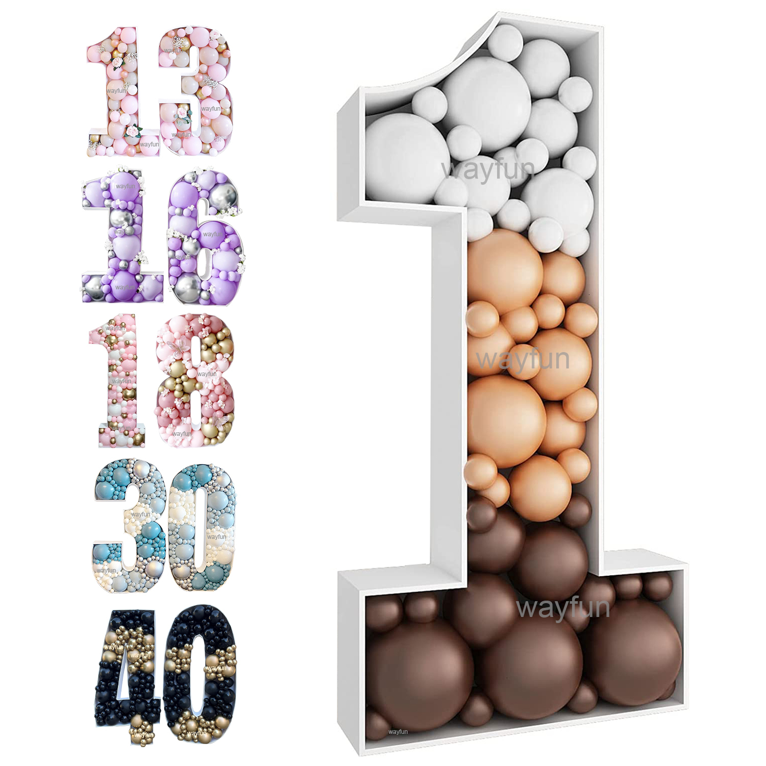 

Other Event Party Supplies 93/73cm Giant Birthday Figure Balloon Filling Box Balloon Birthday Party Decoration Baby Shower Wedding Balloon Number Frame Box 230213
