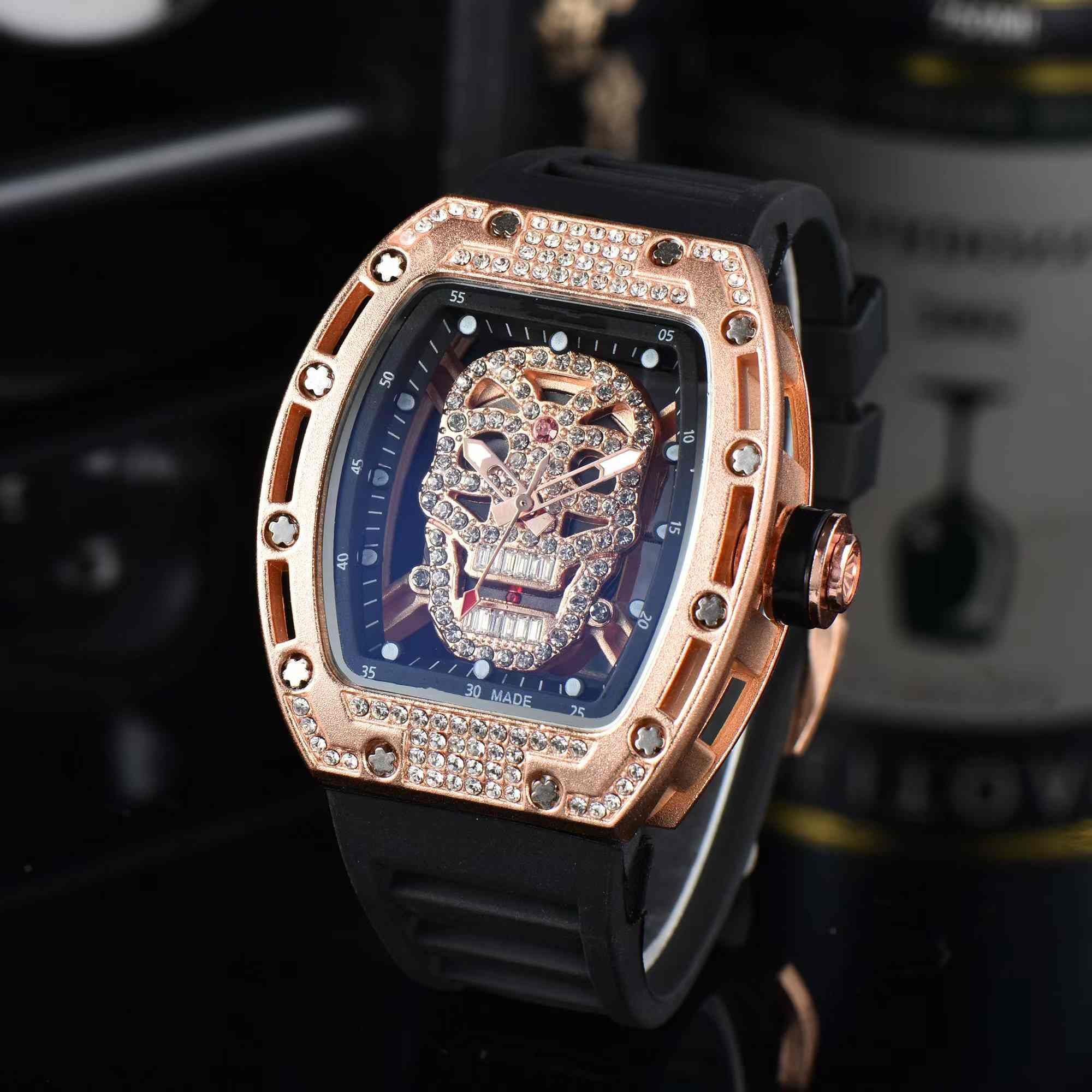 

2023 New luxury brand watch men's diamond leisure women's watch stainless steel silicone quartz watch Ray loggio factory sales RM