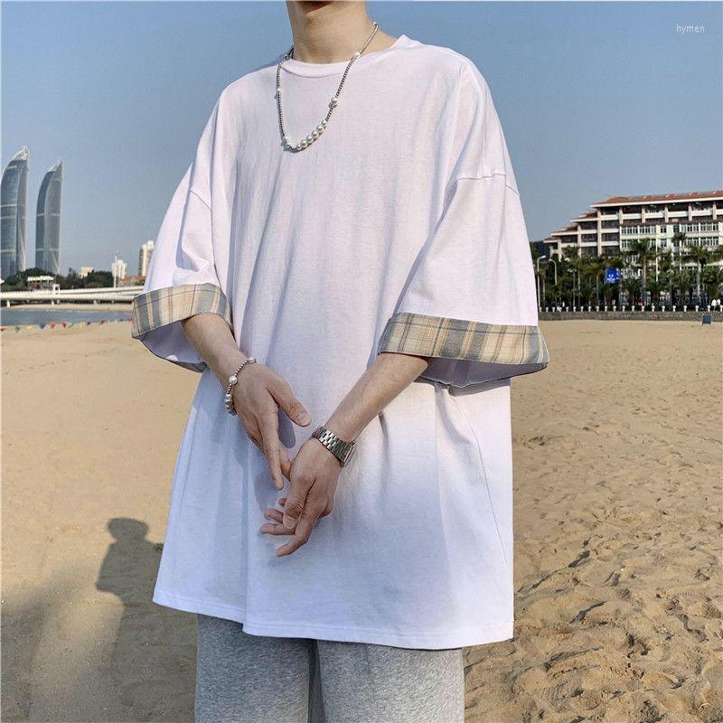 

Men's T Shirts 150kg Can Wear Korean Fashion Oversied 2xl Plaid Casual Short Sleeve Shirt Men 2023 Trend Summer Harajuku Tops Streetwear, Black