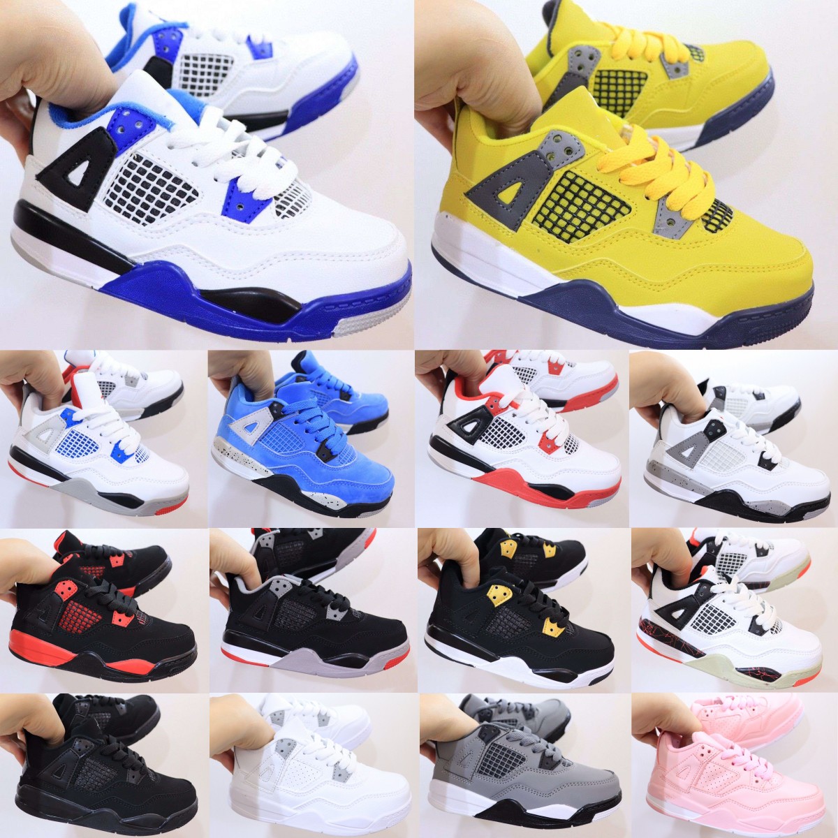 

kids shoes 4 designer 4s baby basketball sneakers youth toddler infants boys military black cat shoe kid running trainers Children Girls Red Thunder Sneaker eur 24-35, 10