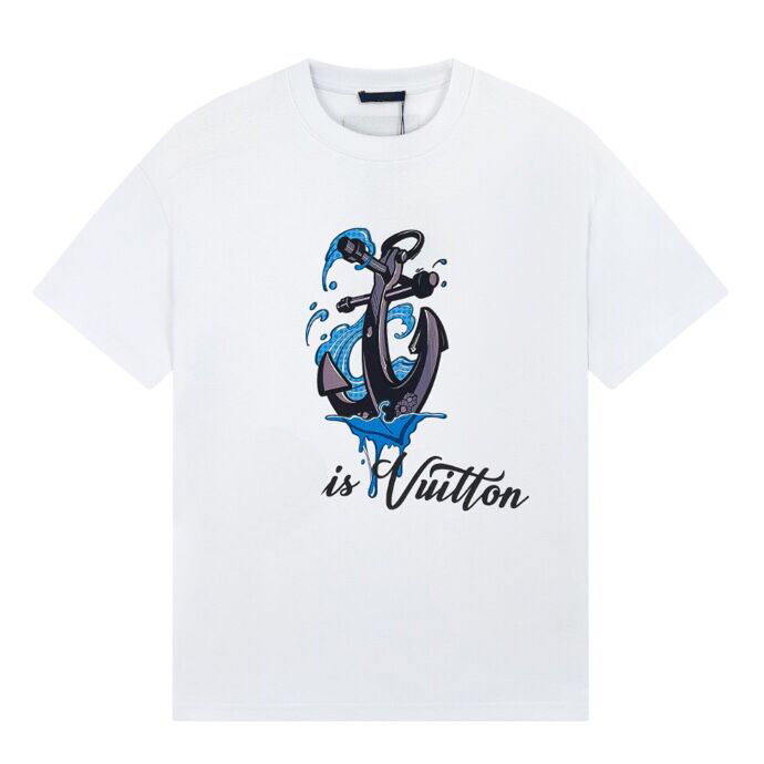 

2023ss early spring new high-grade cotton printed T-shirt round neck stitching pullover short sleeves Size m-xxxl Color black white n883s