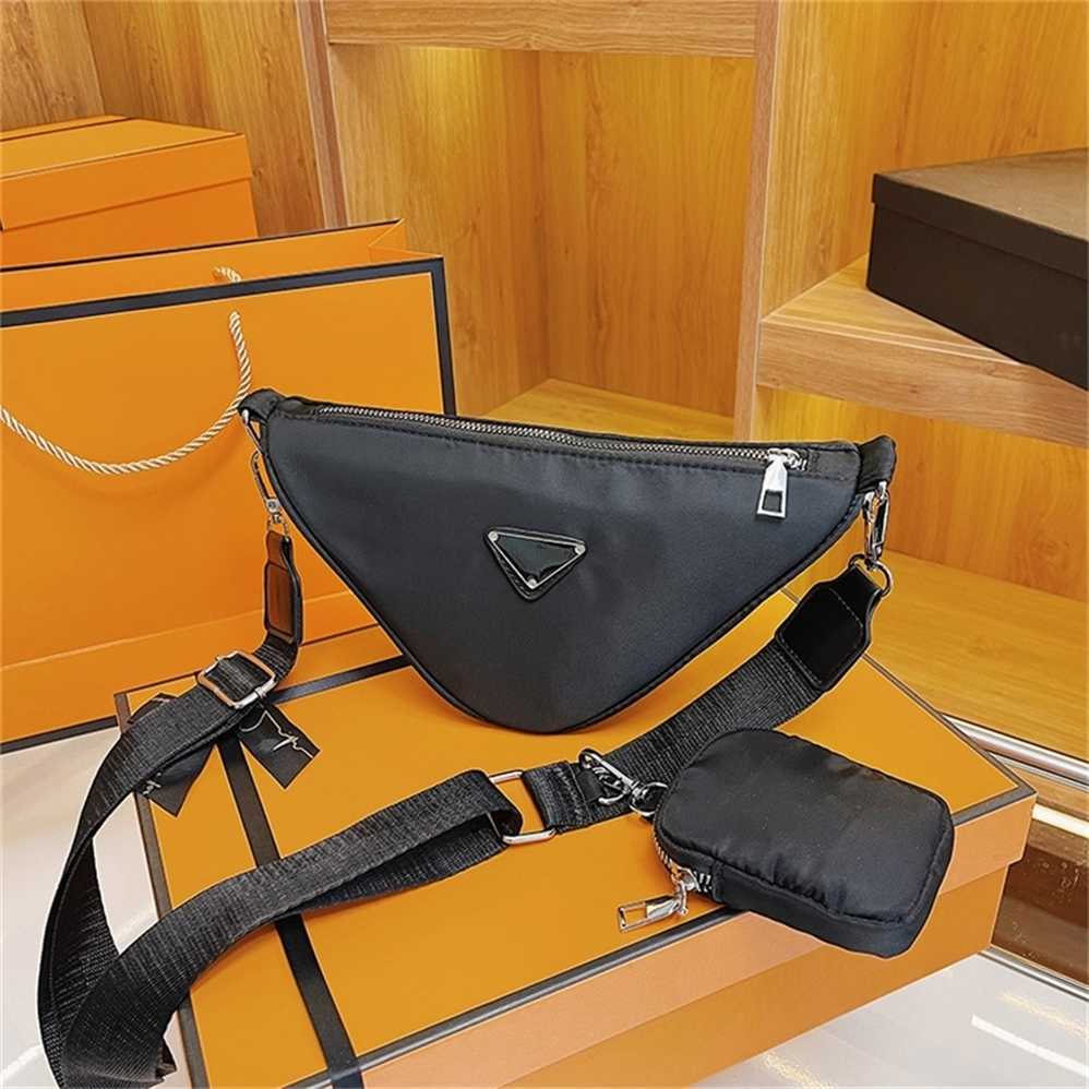 

Designer handbag Store 70% Off Handbag Bags Two in one messenger triangle child mother nylon Single Messenger Hand wide strap chest sales, Black9