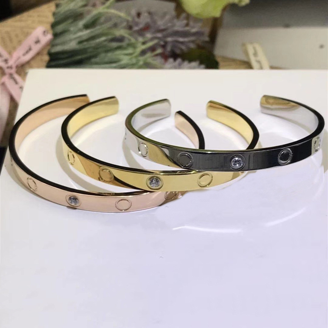 

18k Gold Titanium Steel Love Bracelet Bangles Designer Women Men Jewelry With Box