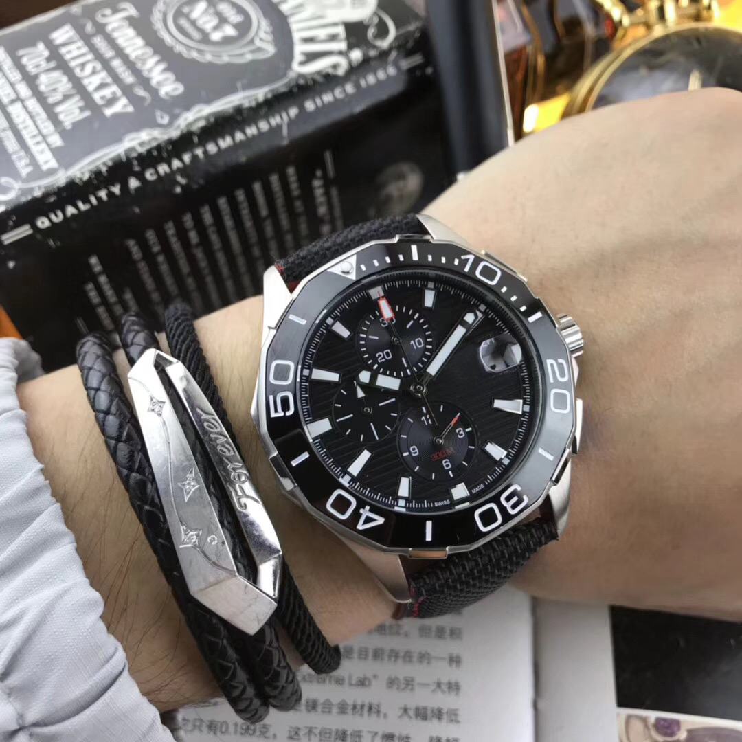 2026 New Ceramic Bezel Ring 42Mm Quartz Chronograph Sports Watch Nylon Tape Original Buckle 300M Cal 16 Men's Wristwatch Free Shipping