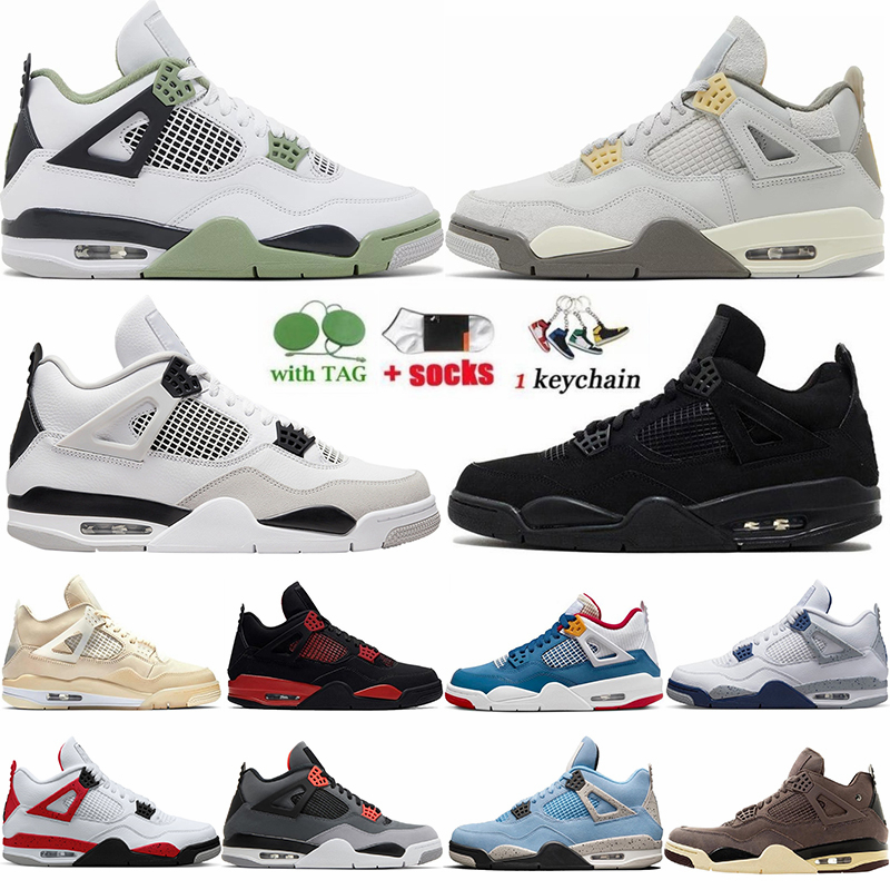 

Jumpman 4 Basketball Shoes 4S Shoe Military Black Cats Seafoam Craft Photon Dust Violet Ore Midnight Navy dhgate j4 sneakers Mens Womens Trainers, 56