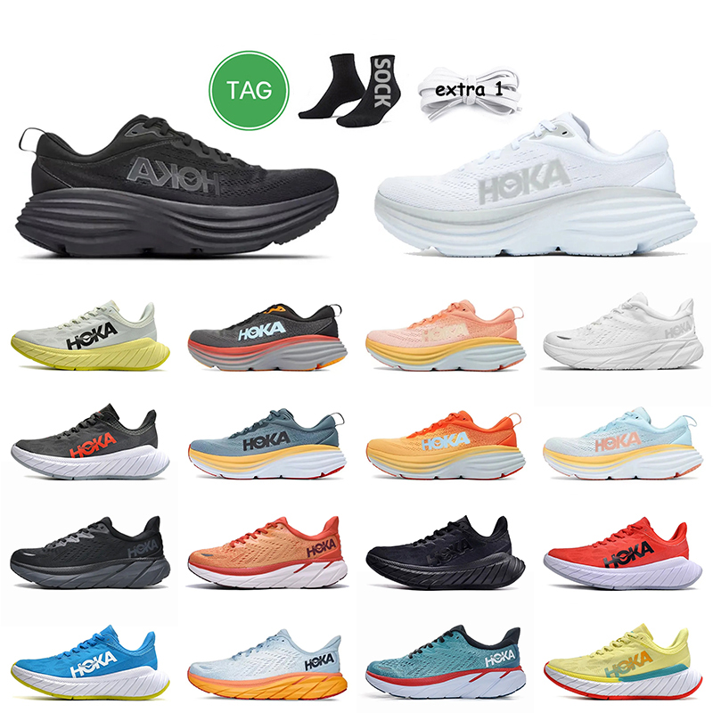 

Triple White Black Hoka Running Shoes Clifton 8 Carbon x 2 Challenger ATR 6 Kawana On Cloud Outdoor Sports Trainers Shell Coral Peach Parfait Women Men Sneakers, Clifton 8 (4)