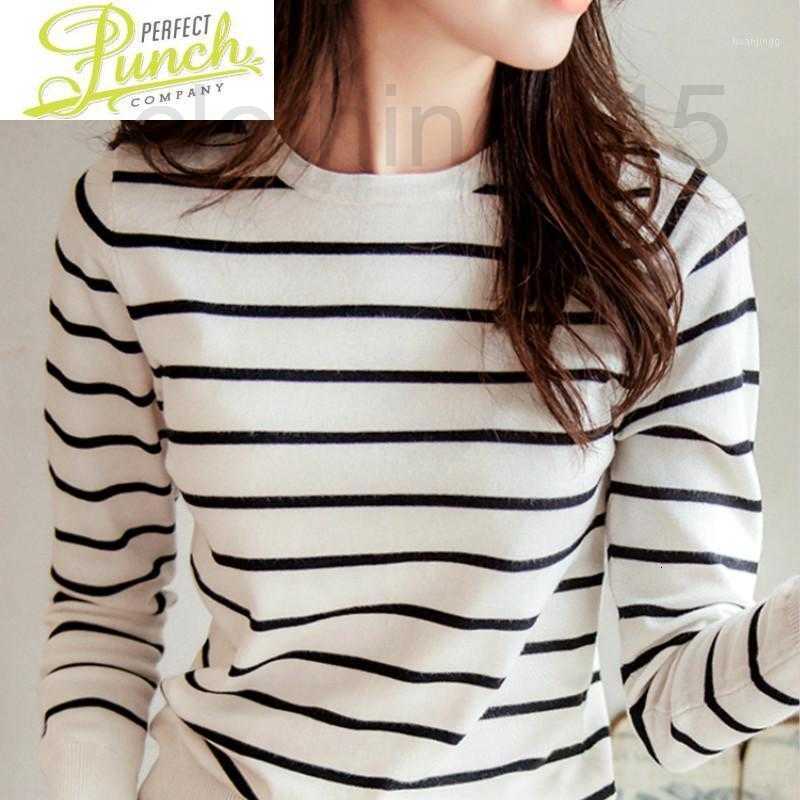 

Women' Sweaters Designer Korean Fashion Pullover Jumper For Winter Colthes Women Loose Casual Striped Knitted Woman Sweater YY238 G3C8, White