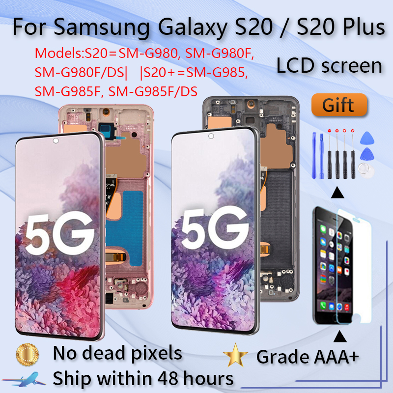 

For Samsung Galaxy s20 s20plus G980 G980F G985 G985F AMOLED, LCD Screen Touch Screen Digitizer LCD