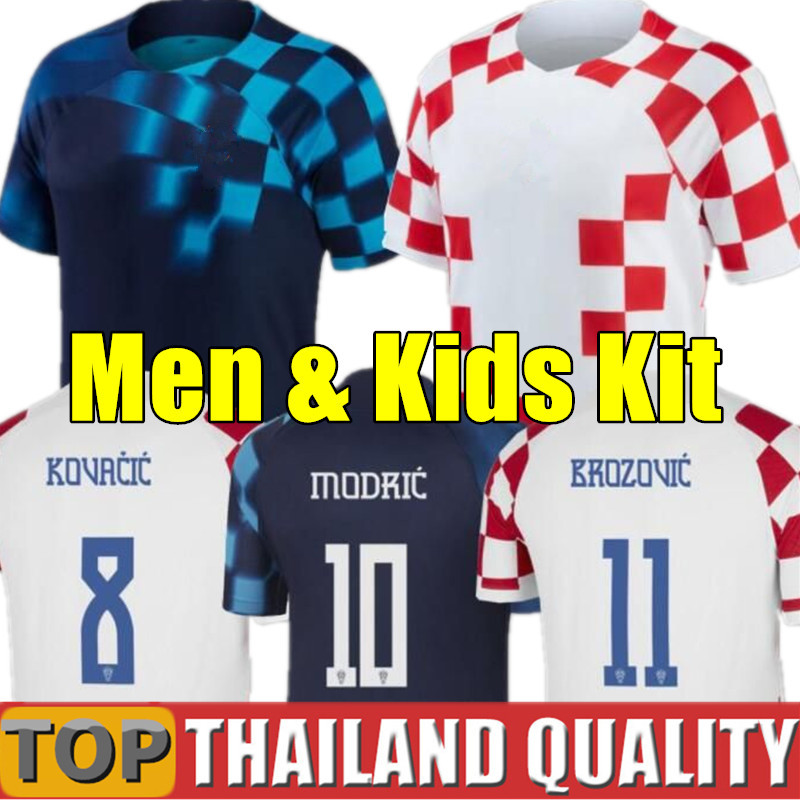 

2022 Thailand Croacia CUP Soccer Jerseys Croatie 22 23 Croazia MODRIC MANDZUKIC PERISIC KALINIC KOVACIC Rakitic Kramaric Football Shirt set Men Kids kit uniform, 2022 away - men
