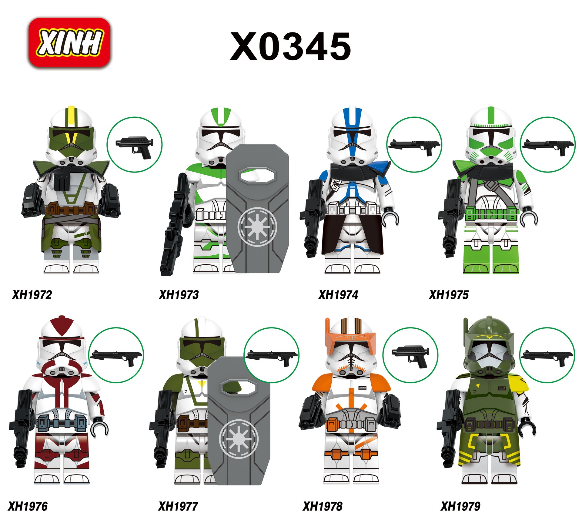 

X0345 Plastic Building Blocks Space Wars Minifigs Clone Trooper Commander Mini Toy Figures