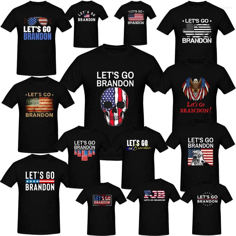 

Men's T Shirts Let's Go Brandon USA Flag Funny Men Women Vintage T-Shirt Political Jokes Tee Tops Customized Products Clothing, Black 13