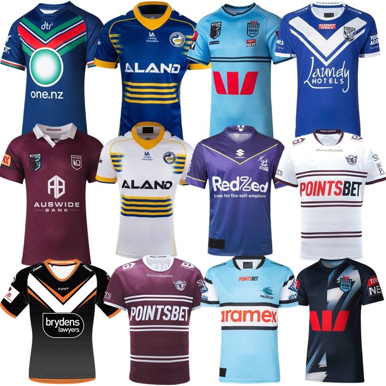 Maillots de rugby Bulldogs 2023 22 23 Cronulla Sutherland Sharks Eels Wests Tigers Sea Eagles NSW Blues QLD Maroons Melbourne Storm domicile tail
