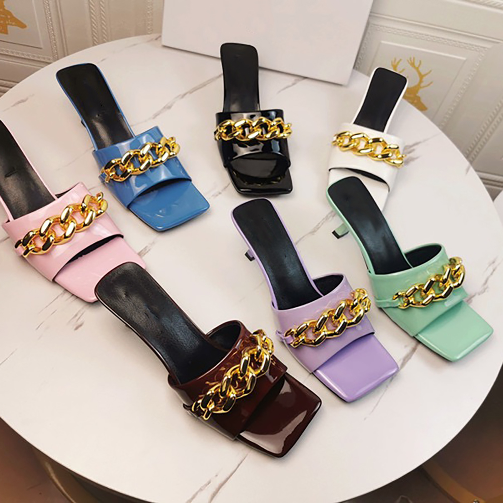 

Sexy slides Lido Sandals PADDED leather high heels shoes Woven women slippers square mules Sandal Ladies Wedding Dress Shoes with box