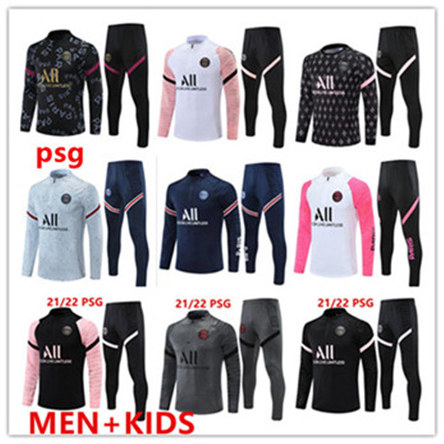 

21 22 psgs tracksuits training MessiS mbappe kit survetement foot tuta jacket retro futbol 18 19 20 Soccer Paris football men and kids jerseys maillot
