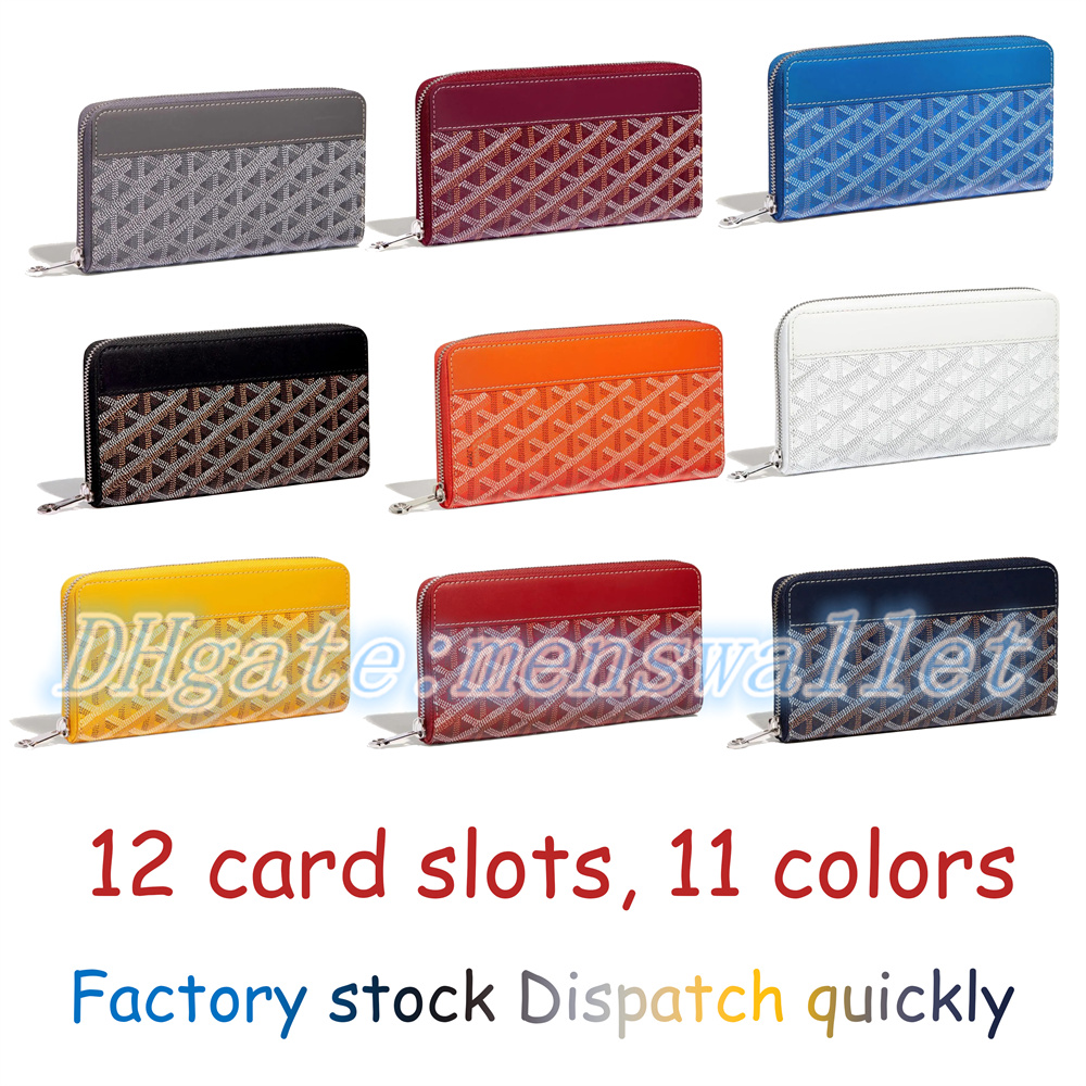 

wholesale famous Panchromatic Goya cards holder wallets card slots Women mens luxury Designer travel Leather coin purse card holders Long style key pouch PM with box, Orange