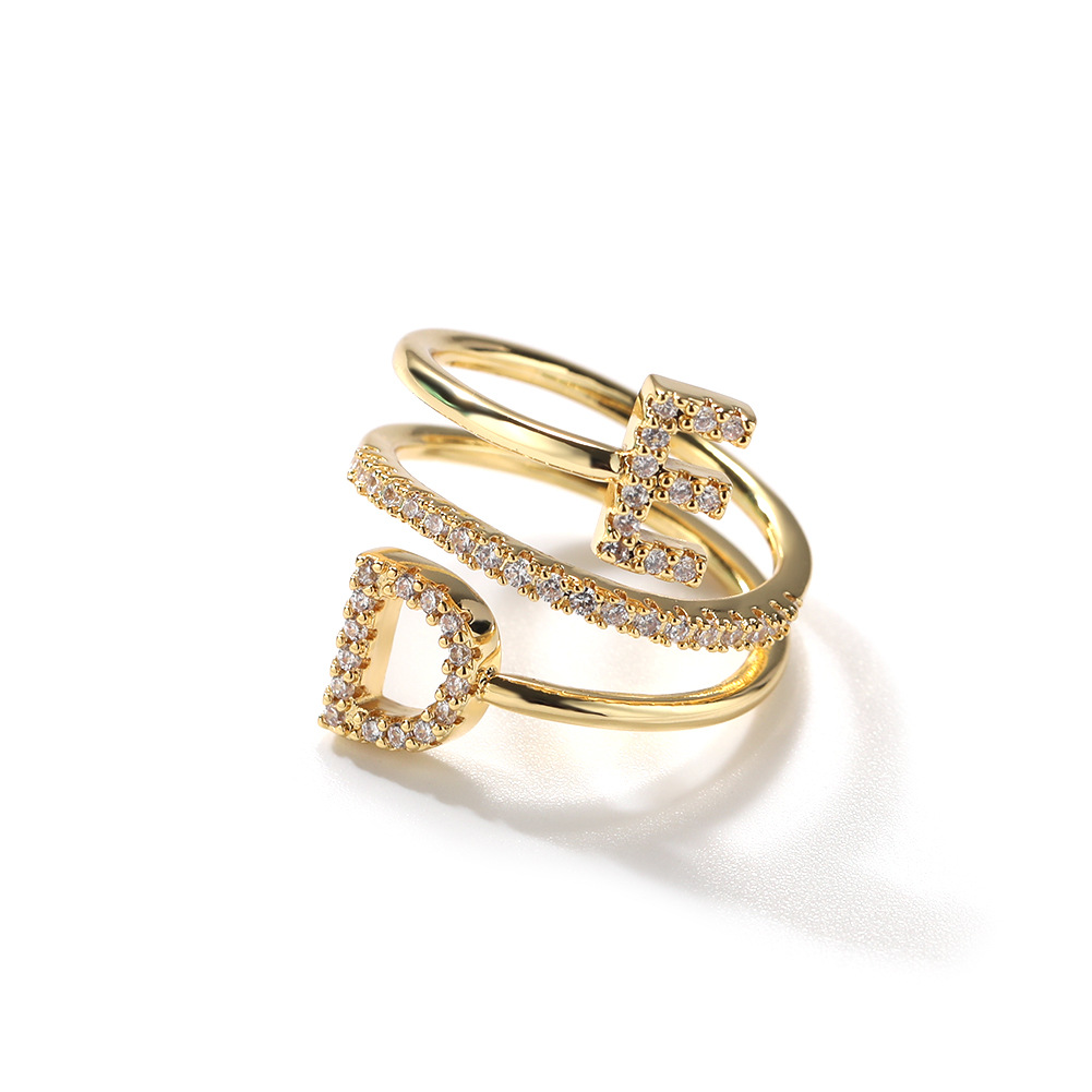 

Hip Hop DIY Custom Your Name Letters Ring Bling 18K Real Gold Plated Jewelry
