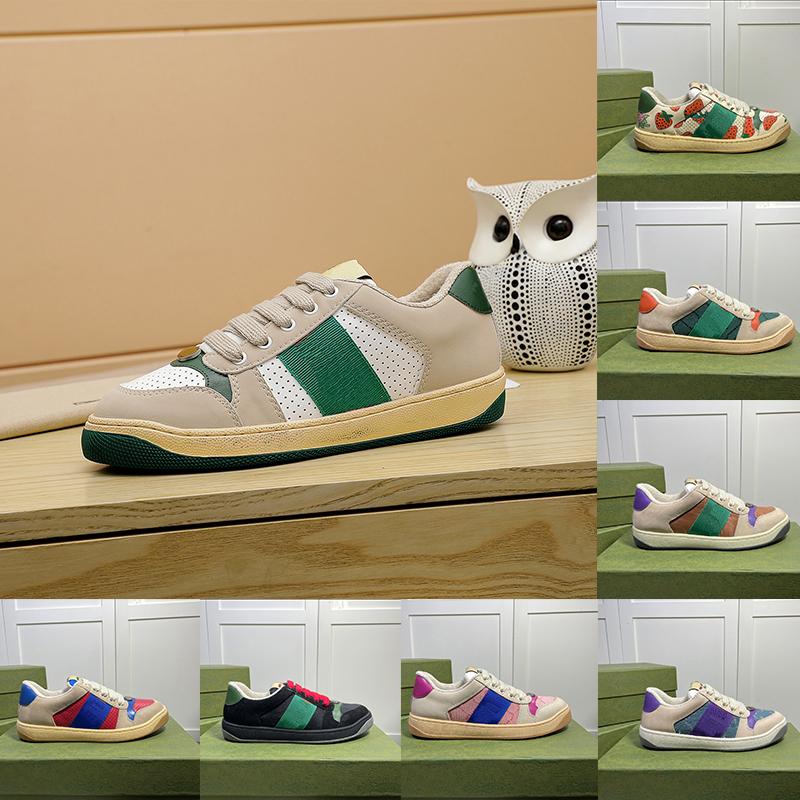 

With Box Designer Sneakers GGity Shoes 2022 Plate-forme Designer Casual Shoes Leather Screeners Distressed Like Old Dirty Design Sneaker fK, 22