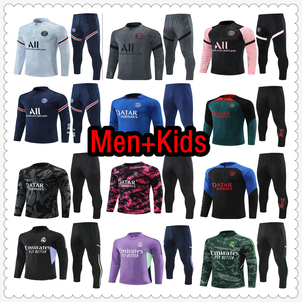 

21 22 23 psgS Real madrids messiS tracksuit Madrides jersey football training suit jerseys soccer jacket maillot survetement chandal 2022 2023 men kids