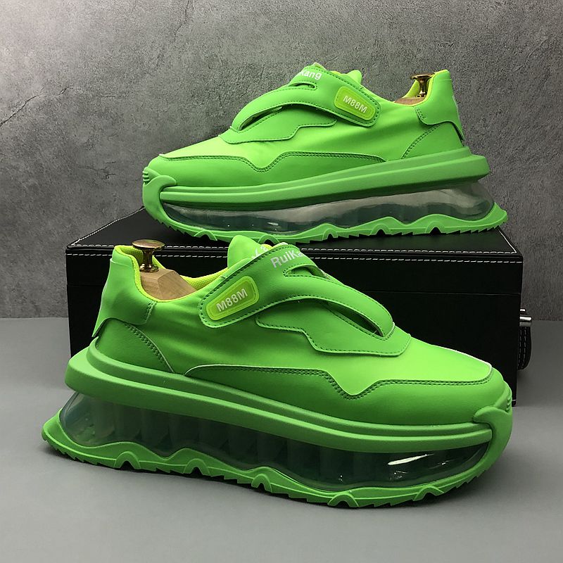 

Men's shoes summer tide shoes 2023 new breathable thick bottom old daddy shoes a foot stirrup air cushion casual sports shoes, Black