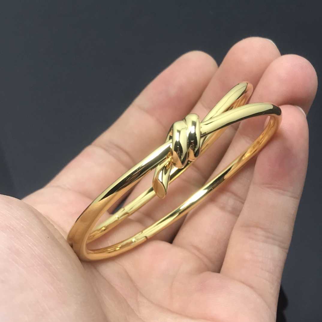 

Factory designer bangle T Brand Designers Knot Bangle Double Bracelets Diamond Bangles Bracelet bracelet knot new product bare V gold bracele LEVE