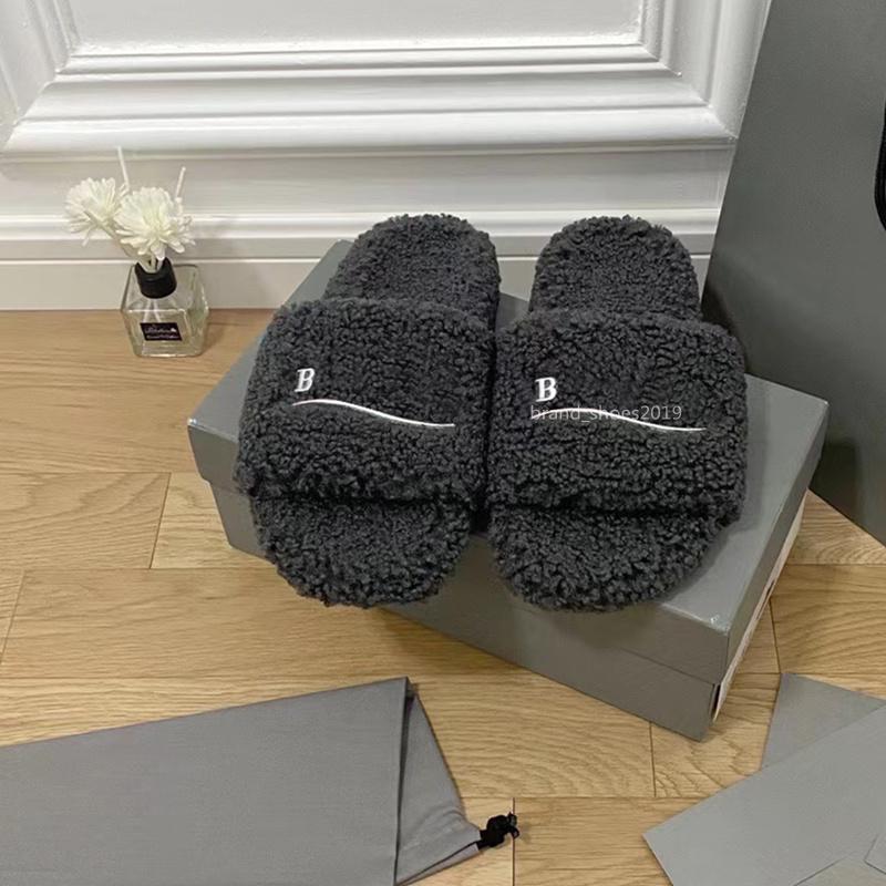 

Luxury Designer men women Slippers Ladies Wool Slides Winter Fur Fluffy Furry Warm Letters Sandals Comfortable Fuzzy Girl Flip Flop Slipper