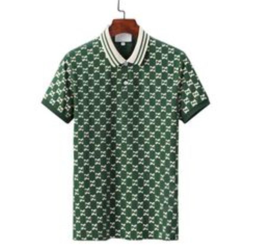 

Luxury Polo Shirts Men Casual Polo Fashion Snake Bee Print Embroidery T Shirt High Street Mens Polos Size, 12