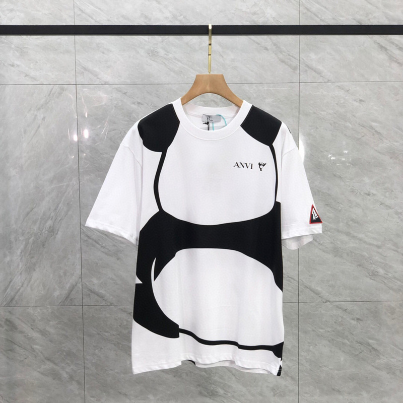 

23ss Paris Panda Logo Print Tee Design T shirt High Street Spring Summer fashion Skateboard Men Tshirt, White