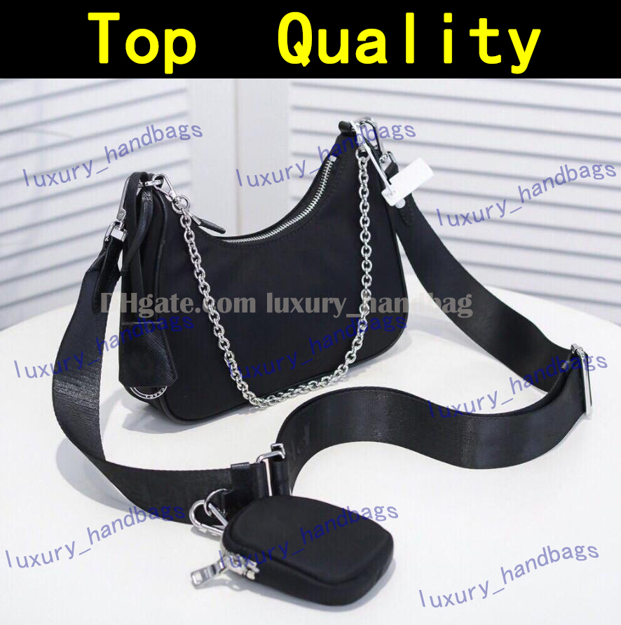 

luxury shoulder bags Sturdy canvas women Chest pack lady Composite Tote Metal chain canvas lady handbag purse 3 in 1 vintage messenger bag, Black